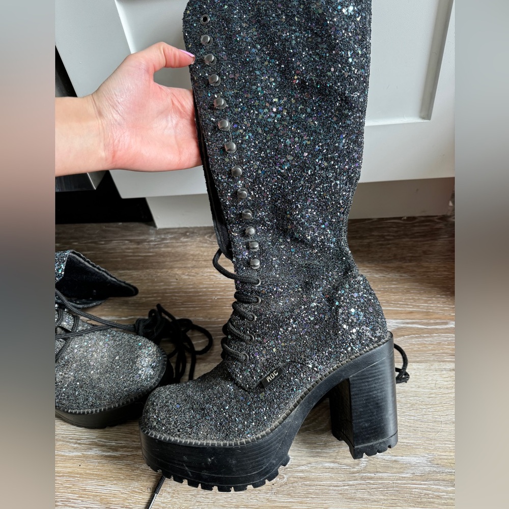 ROC midnight glitter lash boots
